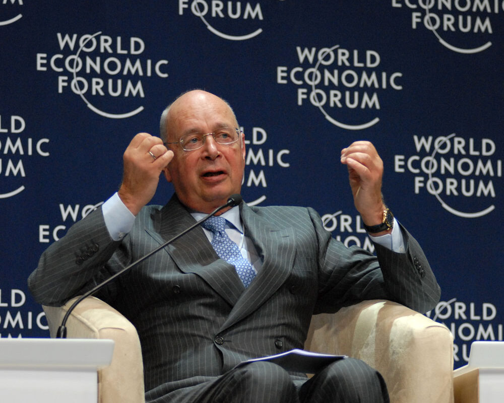 WEF Chief Klaus Schwab makes a point.