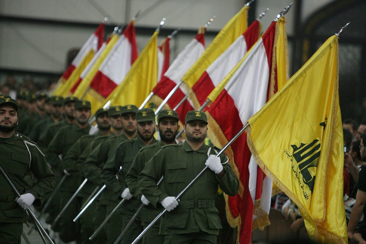 Hezbollah's future martyrs show the flag.