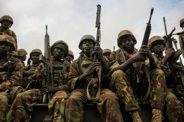 Battle-ready soldiers in Sudan.