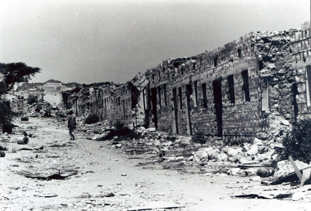 Hargeisa after being bombed by the air force of General Siad Barre.