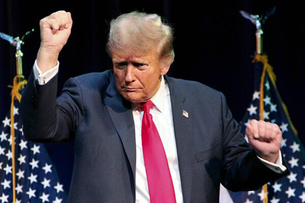 Donald Trump during a campaign rally at the Rochester Opera House in Rochester, New Hampshire, two days before the ‘live-free-or-die’ state held its first-in-the-nation primary on January 23, 2024.