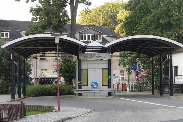 Shuttered border checkpoint between Dolni Poustevna (Czech Republic) and Sebnitz (Germany).